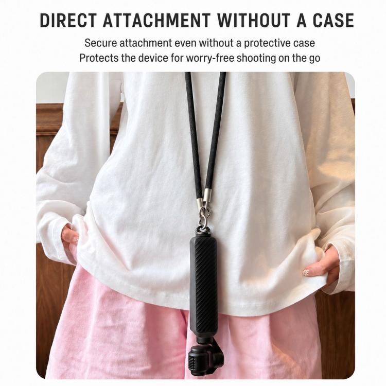 Xasurg Camera Lanyard Adjustable Crossbody Strap For DJI Osmo Pocket 4 / 3, Metal Buckle Cord + Strap + Buckle