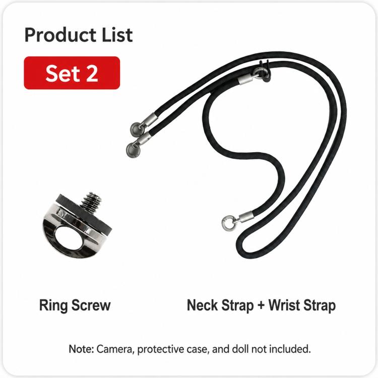 Xasurg Camera Lanyard Adjustable Crossbody Strap For DJI Osmo Pocket 4 / 3, Metal Buckle Cord + Strap + Buckle