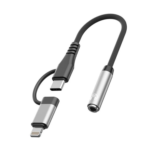 Type-C and 8 Pin to 3.5mm HiFi EQ Earphone Audio Cable Adapter