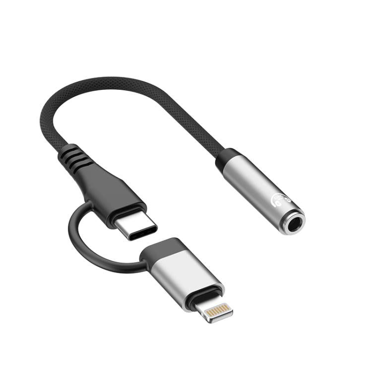Type-C and 8 Pin to 3.5mm HiFi EQ Earphone Audio Cable Adapter