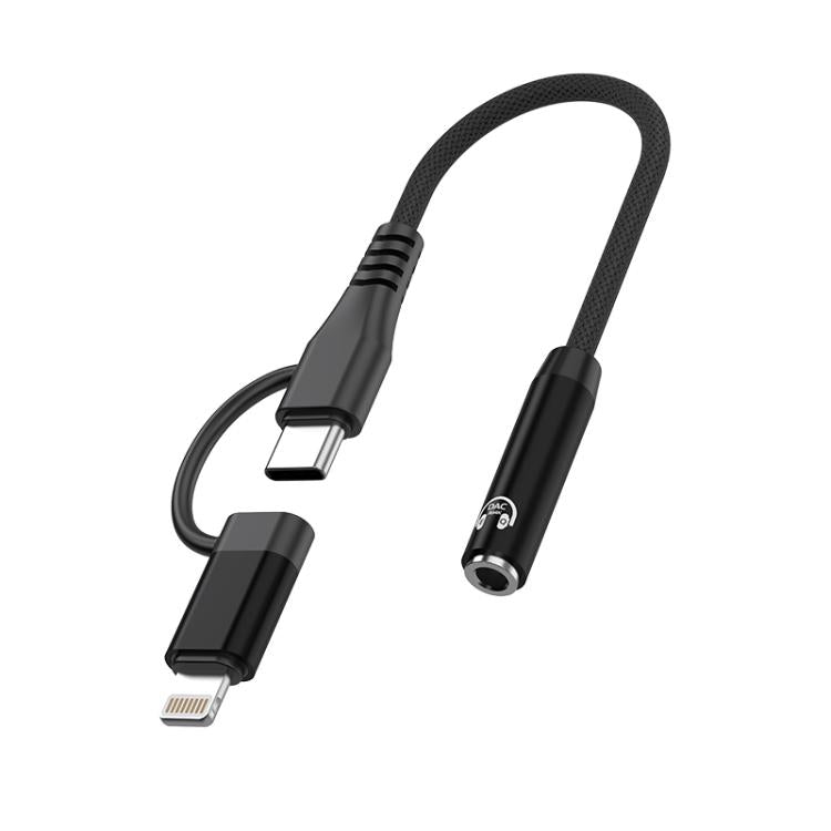 Type-C and 8 Pin to 3.5mm HiFi EQ Earphone Audio Cable Adapter