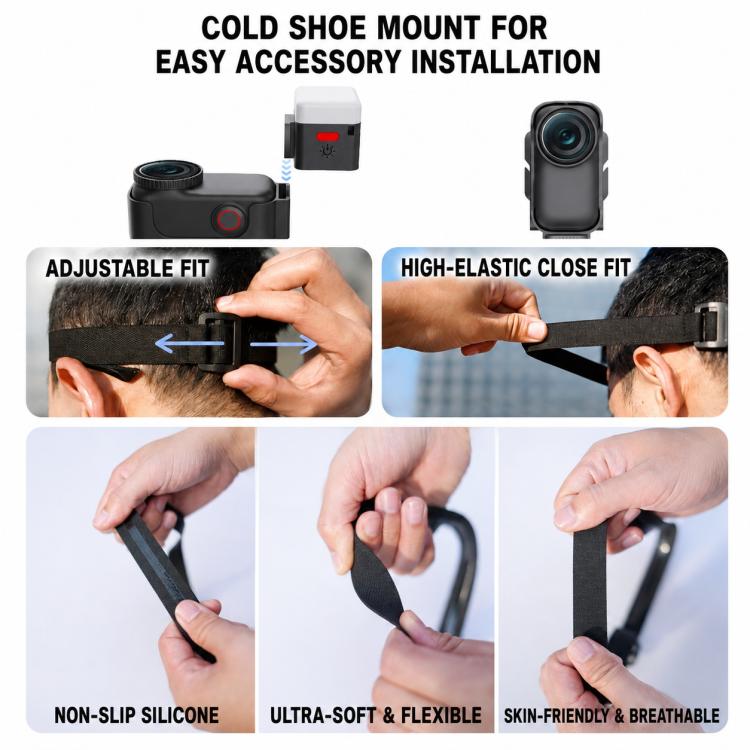 Xasurg Magnetic Clip Multi-Function Fixed Mount with Head Strap, For DJI Osmo Nano
