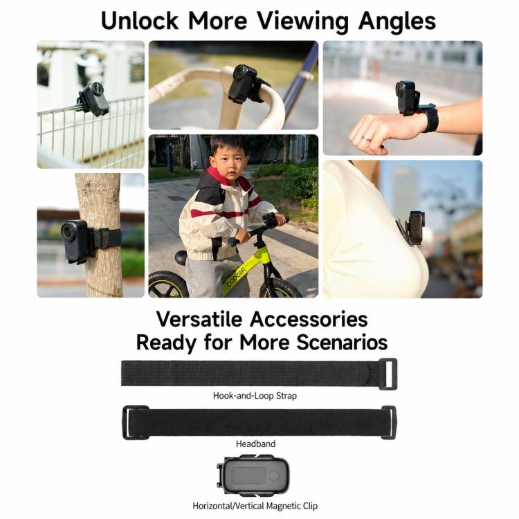 Xasurg Magnetic Clip Multi-Function Fixed Mount with Head Strap, For DJI Osmo Nano
