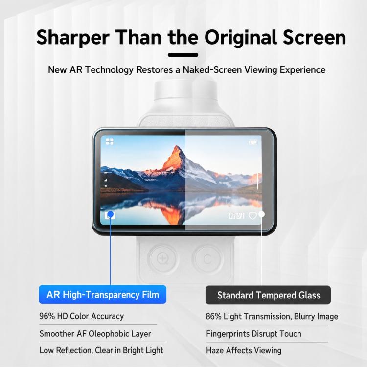 Xasurg AR Anti-Reflective Tempered Glass Screen Film, For DJI Osmo Pocket 4P / 4 / 3