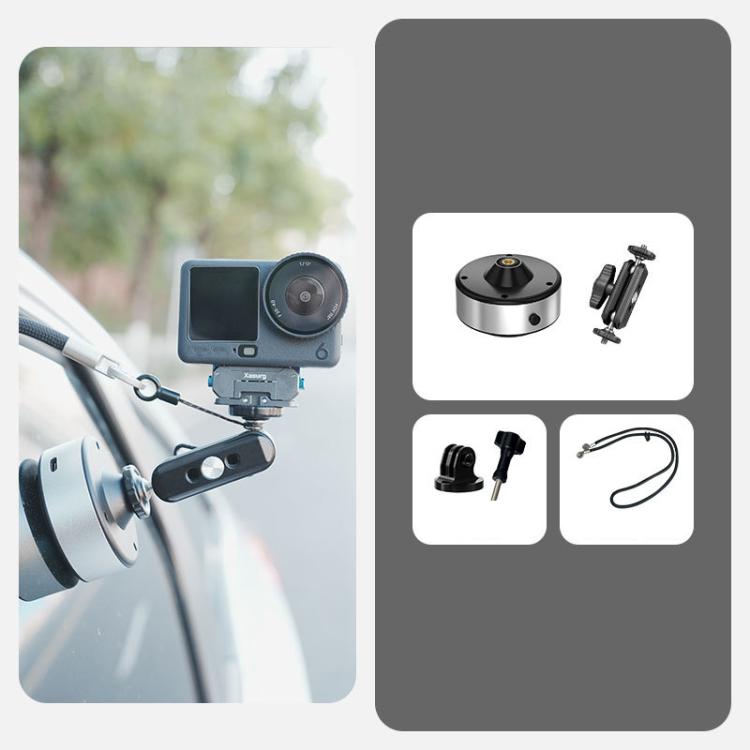 Xasurg Electric Vacuum Suction Cup Mount for DJI, Insta360, GoPro and Other Action Cameras, Suction Cup, Suction Cup + Arm, Suction Cup + Arm + Strap