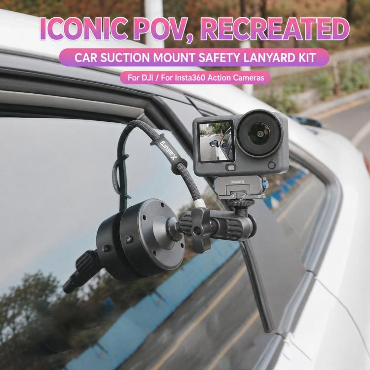 Xasurg Electric Vacuum Suction Cup Mount for DJI, Insta360, GoPro and Other Action Cameras, Suction Cup, Suction Cup + Arm, Suction Cup + Arm + Strap