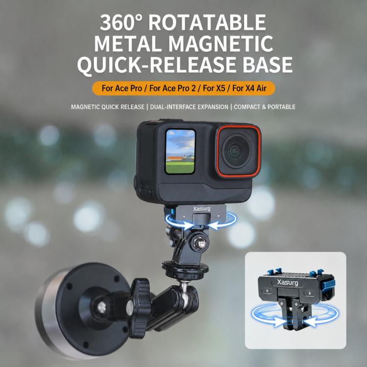 Xasurg Magnetic Quick Release Adapter Mount, For Insta360 X5 / X4 Air / Ace Pro / Pro 2