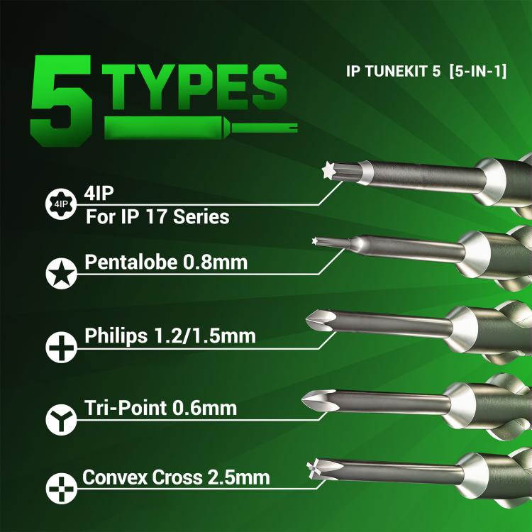 2UUL SD25 5 in 1 4mm Magnetic Screwdriver Bits Set