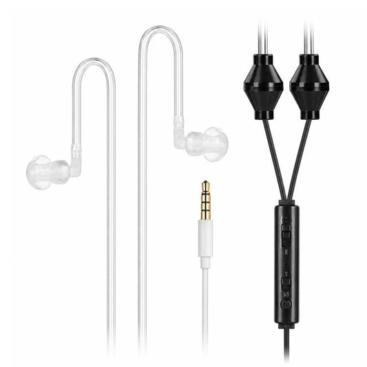 3.5mm Anti-radiation Air-tube Earphone with Dual-ear Microphone