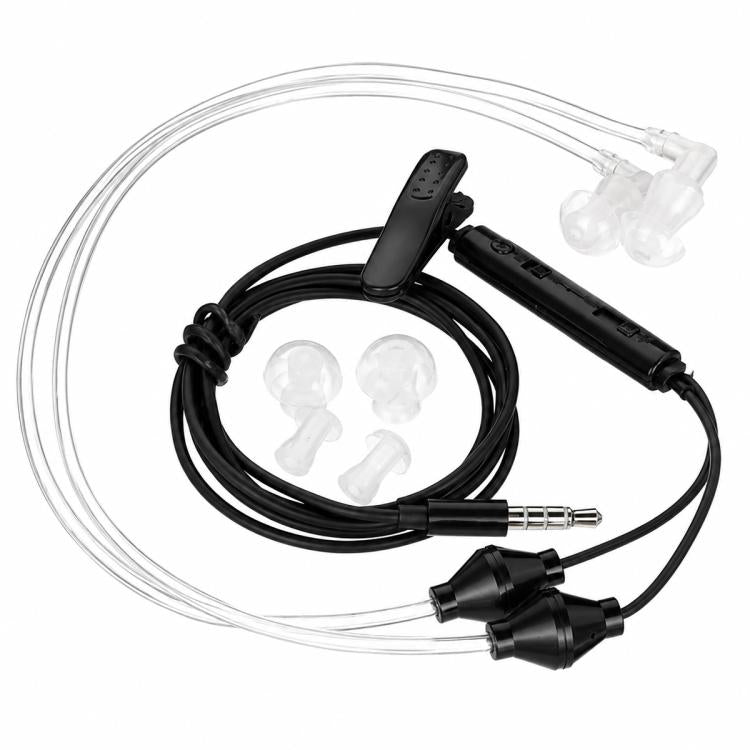 3.5mm Anti-radiation Air-tube Earphone with Dual-ear Microphone