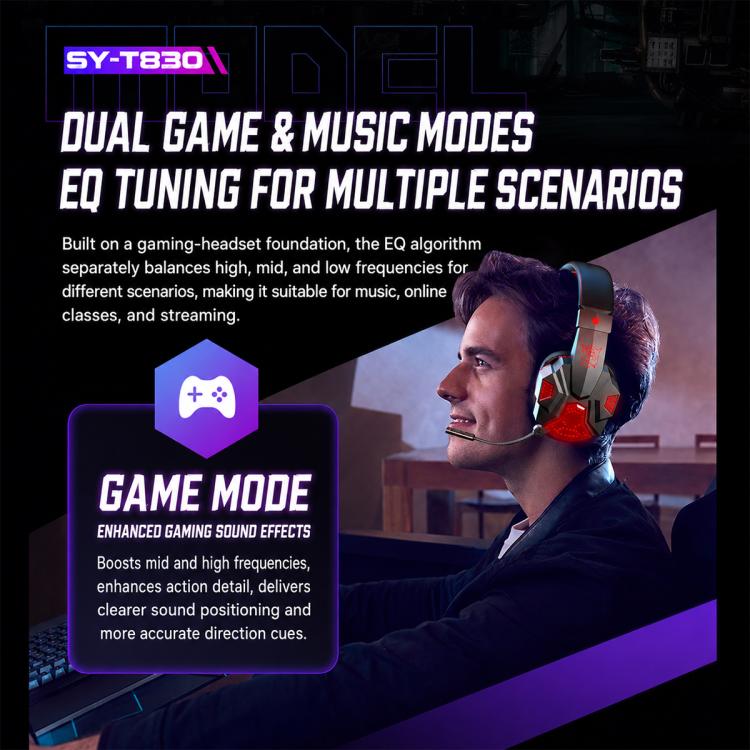 SY830 Over-ear Bluetooth Gaming Earphone with Microphone