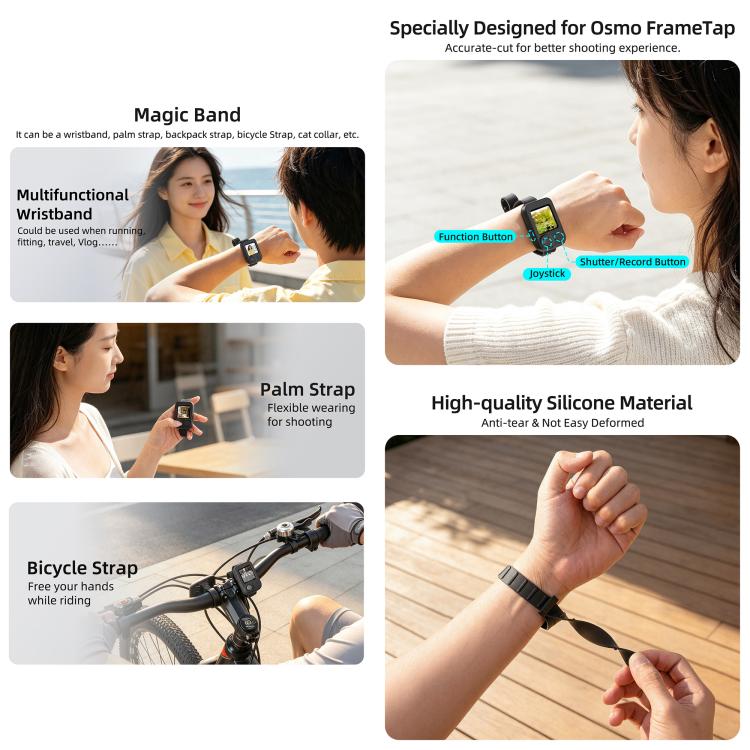 Sunnylife Multifunctional Wristband Silicone Cover Expansion Band Strap, For DJI Osmo Pocket 4P / Mobile 8P
