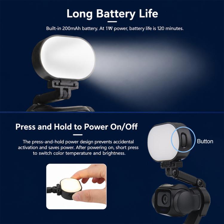 Mini LED Fill Light Adjustable Color Temperature Pocket Light, For Insta360 Luna Pro