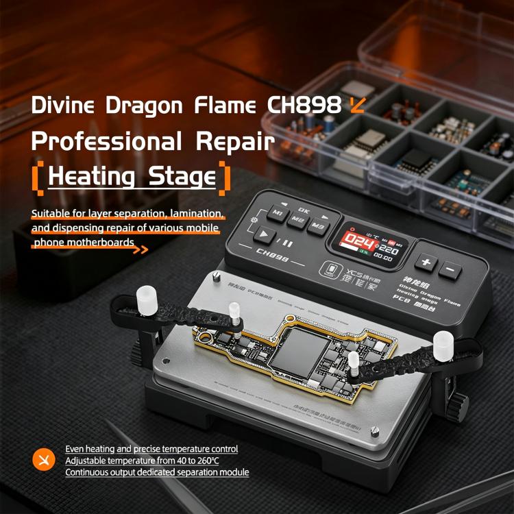 YCS Divine Dragon Flame CH898 Motherboard Layer Separation Heating Stage, EU Plug, US Plug