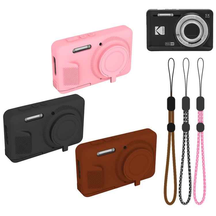 Soft Silicone Camera Protective Case with Wrist Strap, For Kodak PIXPRO FZ55