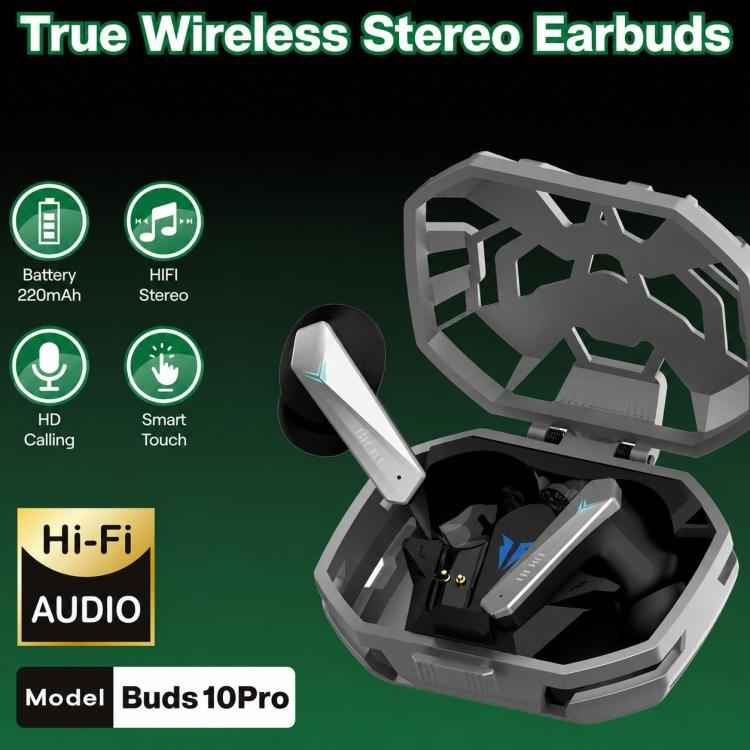 Buds 10 Pro Mecha Style Noise Reduction TWS Wireless Bluetooth Gaming Earphone