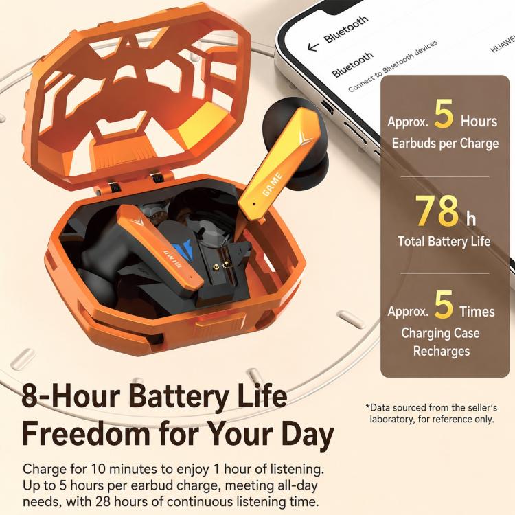 Buds 10 Pro Mecha Style Noise Reduction TWS Wireless Bluetooth Gaming Earphone