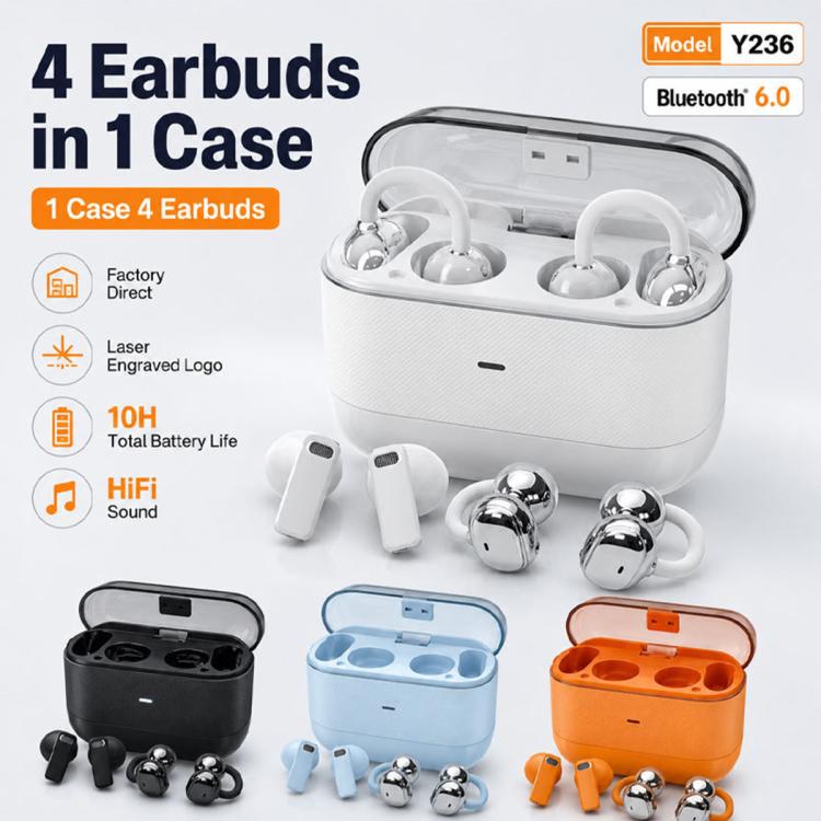 Y236 TWS 4 in 1 Wireless Bluetooth Earphone