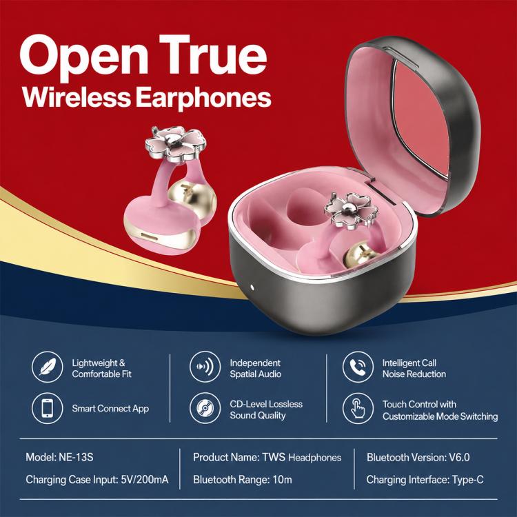 NE13S Mini Noise Reduction Clip-on TWS Wireless Bluetooth Earphone