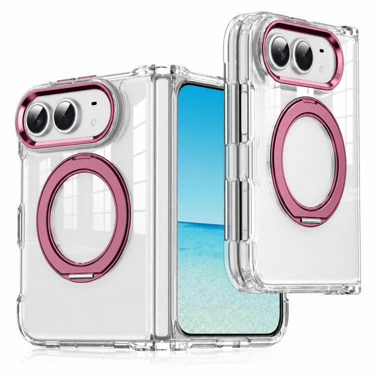 XDcase Transparent Acrylic Magnetic Rotating Holder Phone Case, For iPhone Duo