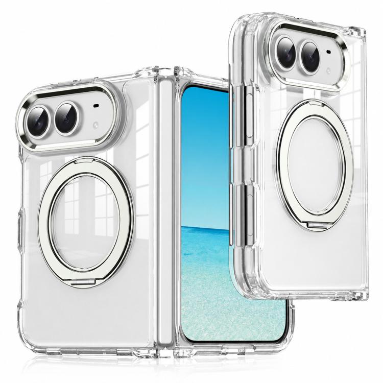 XDcase Transparent Acrylic Magnetic Rotating Holder Phone Case, For iPhone Duo