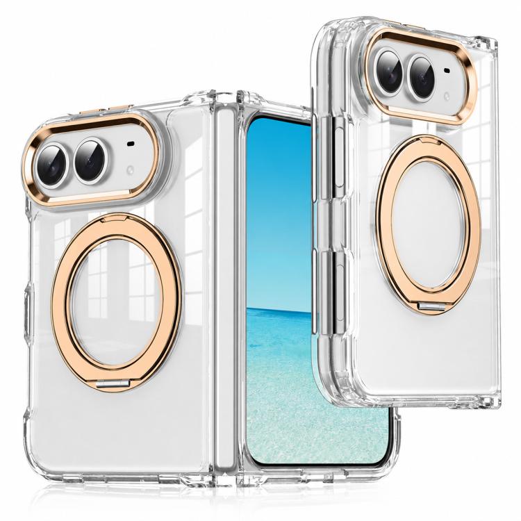 XDcase Transparent Acrylic Magnetic Rotating Holder Phone Case, For iPhone Duo