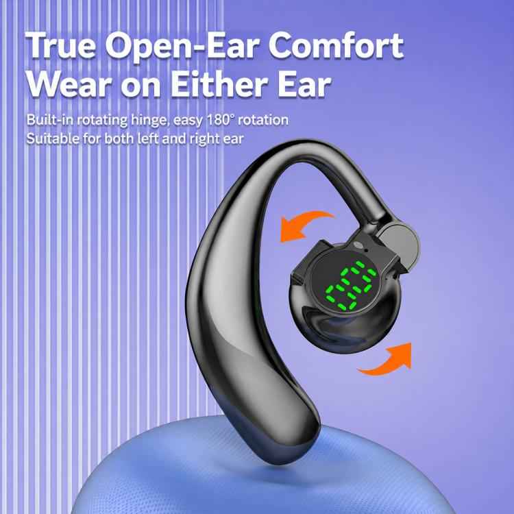 Ear-Hook Design Smart Digital Display Bluetooth Sports Earphones