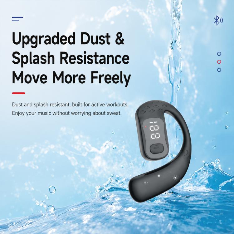 Ear-Hook Design Digital Display Wireless Bluetooth Earphones