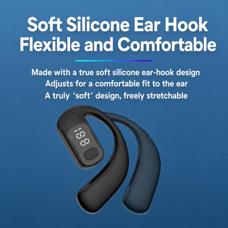 Ear-Hook Design Digital Display Wireless Bluetooth Earphones