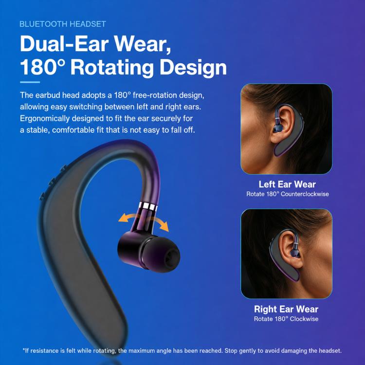 IPX7 Waterproof Ear-Clip Design In-Ear Wireless Bluetooth Earphones
