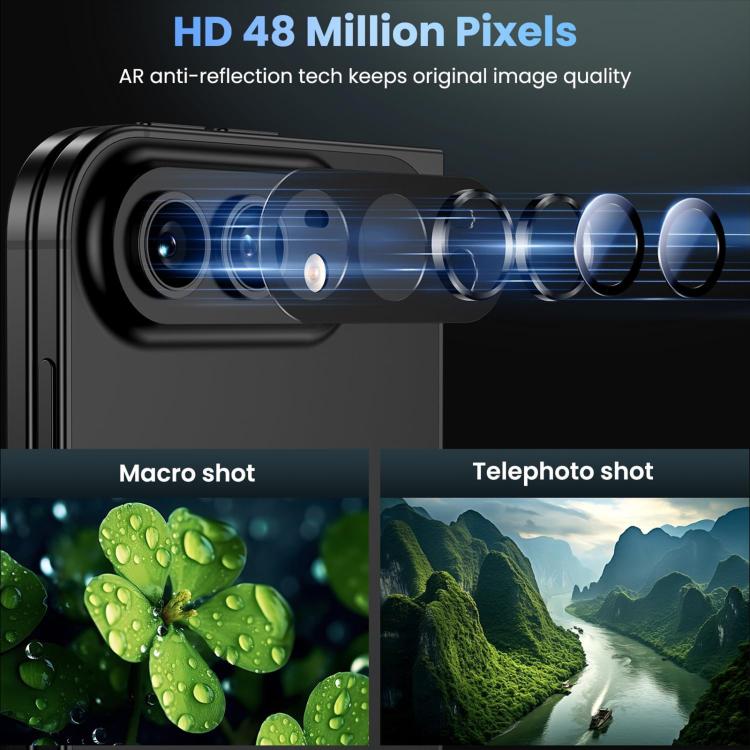 XDcase Frosted Armor Metal + Tempered Glass Camera Lens Film, For iPhone Duo