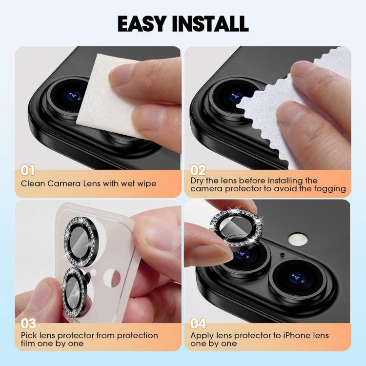 XDcase AF + AR Hawkeye Bling Camera Lens Protector, For iPhone 16 / 16 Plus