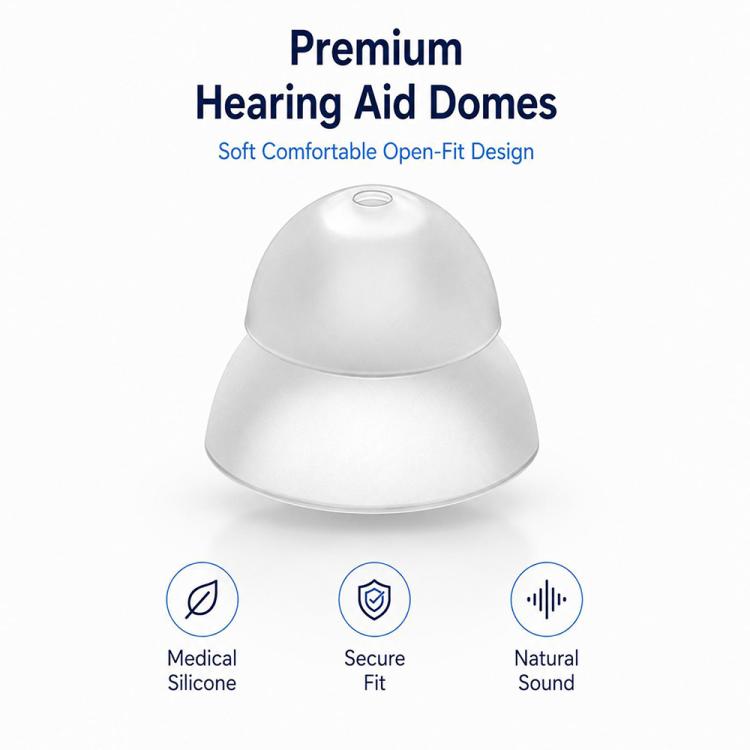 XDcase 20 PCS/Pack Double Layer RIC and Open-Fit Power Domes Kit with Cleaning Tools & Carry Case, M Size, For ReSound Hearing Aid, M Size