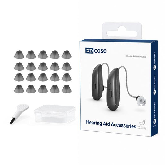 XDcase 10 Pairs Tulip Design Semi-open RIC Hearing Aid Domes Kit, L Size, For Phonak Hearing Aid, L Size Tulip Design