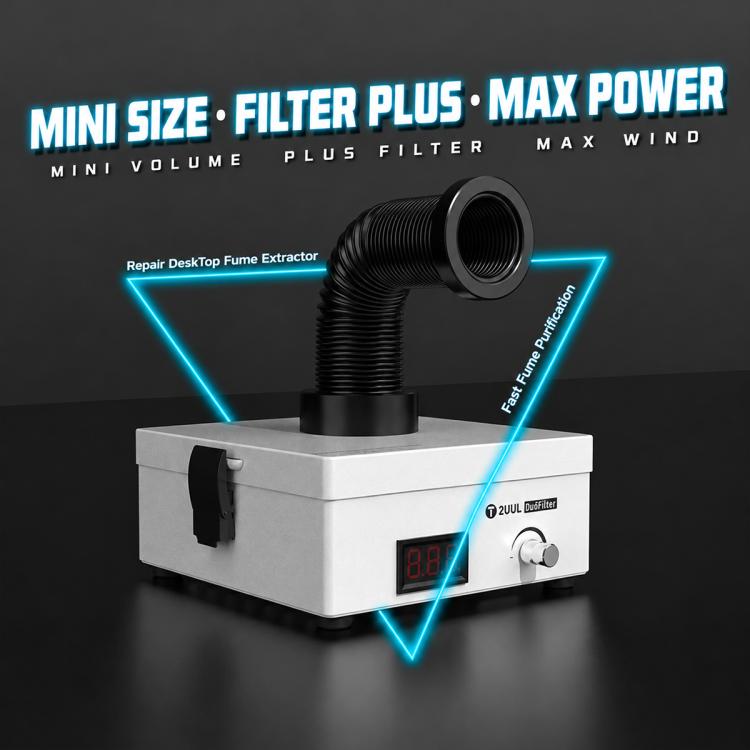 2UUL Desktop Filter Fume Extractor Air Cleaner Smoking Instrument, EU Plug, US Plug
