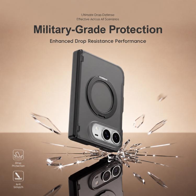 XDcase Frosted Rotating Holder Magnetic Phone Case with Hinge Guard, For iPhone Duo