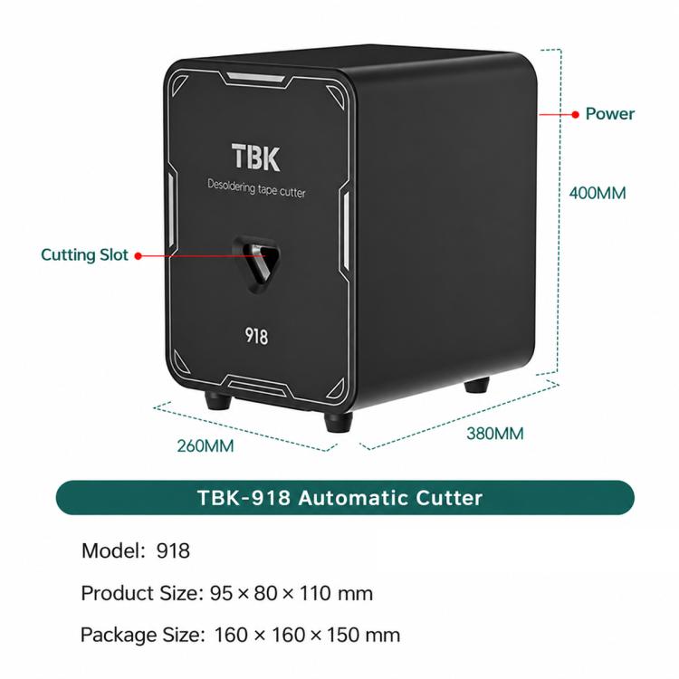 TBK 918 Tin Absorbing Tape Automatic Shearing Machine, EU Plug, US Plug