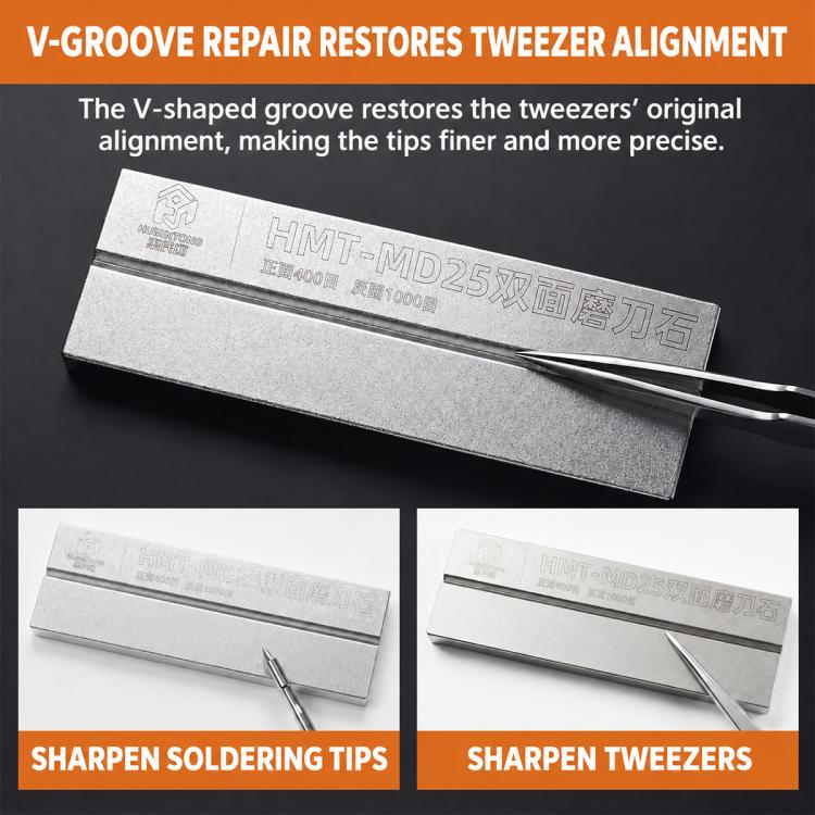 HuiMinTONG HMT-MD25 Double-sided Used Tweezers Correction Whetstone Stone