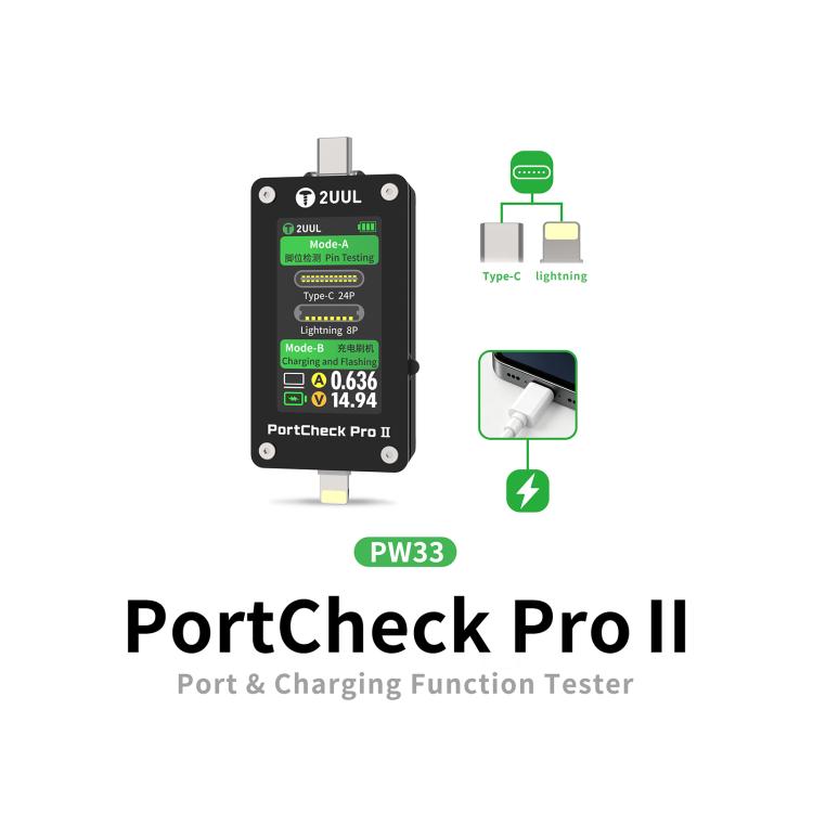 2UUL PW33 PortCheck Pro II Charge Port 2 in 1 Function Tester