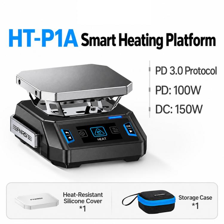 Finiris Smart Heating Plate, Constant Temperature Mini PCB Preheating Station for Mobile Phone Repair, HT-P1A PD3.0 Protocol, HT-P1A 100W US Plug, HT-P1A 100W EU Plug, HT-P1B PD3.1, HT-P1B 100W US Plug, HT-P1B 100W EU Plug