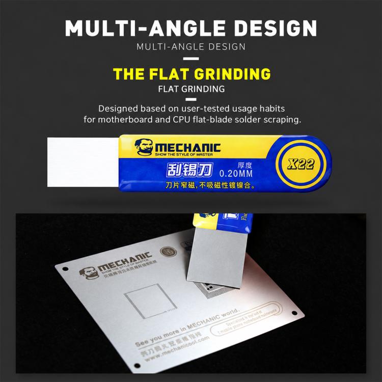 MECHANIC 0.2mm High Toughness Solder Paste Tin Scraper Knife, X22, X20