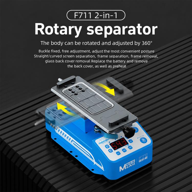 MaAnt 7-inch 360 Rotation Heating Separator for Middle Frame / Screen Disassembly, F711, F712