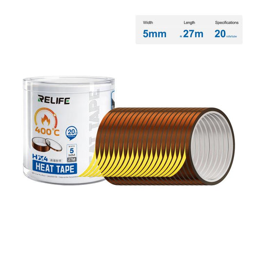 RELIFE HX4 High Temperature Kapton Tape, 5mm/20 in 1, 6mm/15 in 1, 8mm/12 in 1, 10mm/10 in 1, 12mm/8 in 1, 15mm/6 in 1, 20mm/5 in 1, 25mm/4 in 1