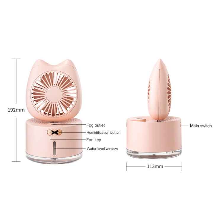 BD-MM1 Cat Shape Household Desktop Rechargeable Spray Humidifier Fan