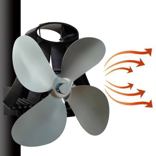 YL-105 4-Blade Aluminum Heat Powered Fireplace Stove Fan, YL-105 (Grey), YL-105 (Gold), YL-105 (Rose Red), YL-105 (Silver), YL-105(White), YL-105 (Black), YL-105 (Bronze)