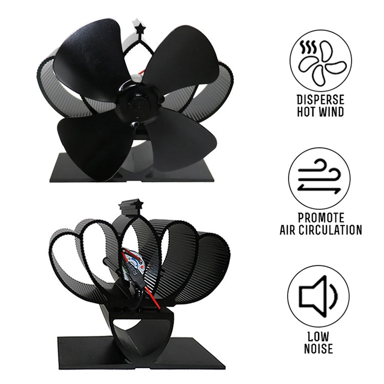 YL201 4-Blade High Temperature Metal Heat Powered Fireplace Stove Fan, YL201 (Silver), YL201 (Black), YL201 (Bronze), YL201 (Grey), YL201 (Gold), YL201 (Rose Red)