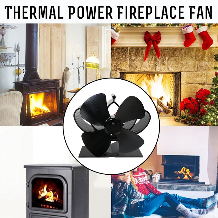 YL201 4-Blade High Temperature Metal Heat Powered Fireplace Stove Fan, YL201 (Silver), YL201 (Black), YL201 (Bronze), YL201 (Grey), YL201 (Gold), YL201 (Rose Red)