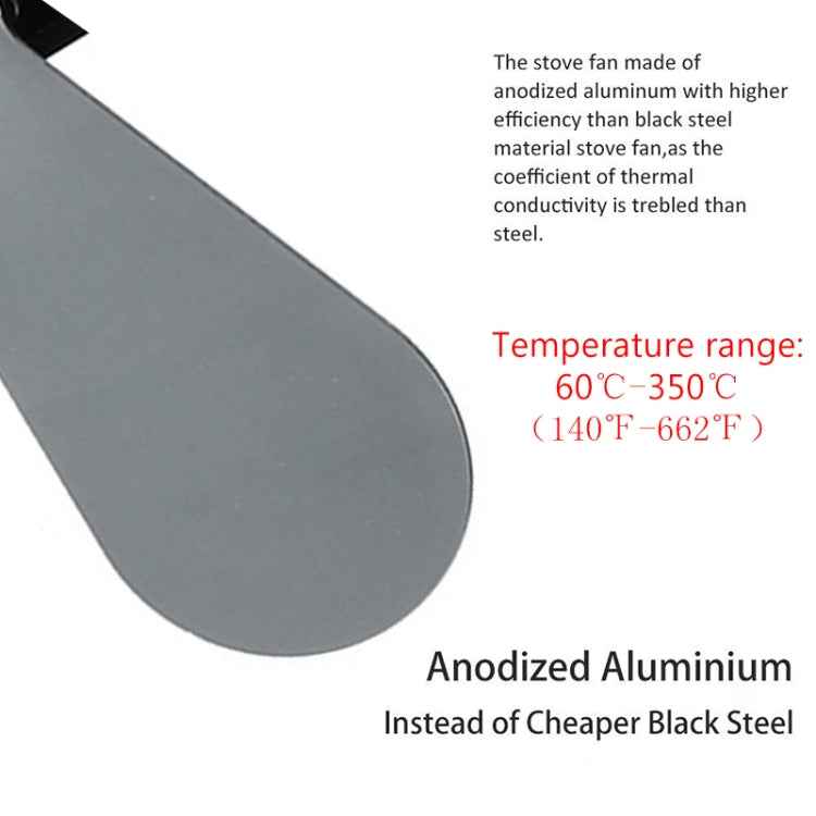 YL602 5-Blade High Temperature Metal Heat Powered Fireplace Stove Fan