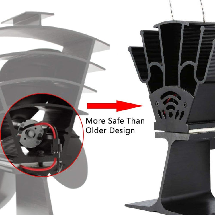 YL602 5-Blade High Temperature Metal Heat Powered Fireplace Stove Fan, YL602 (Silver), YL602 (Black), YL602 (Bronze), YL602 (Grey), YL602 (Gold), YL602 (Rose Red)