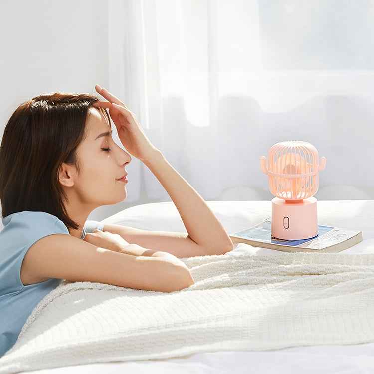 F6 Cactus Portable Mini Fan USB Shaking Head Handheld Desk Electric Fan